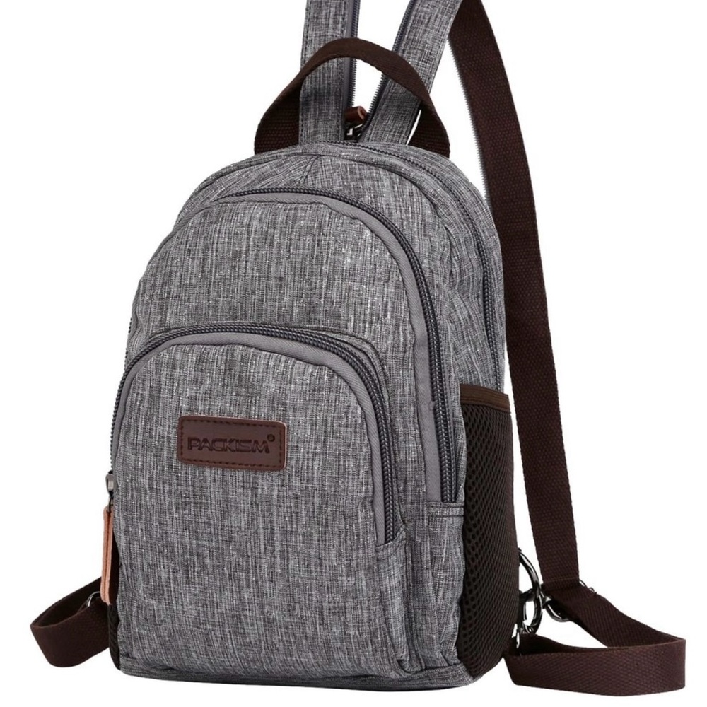 PACKISM NWOT Small Backpack Purse for Women - Convertible Sling Bag Active Grey